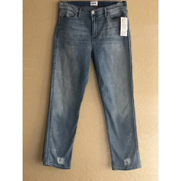 HUDSON JEANS Blue Distressed Crop Skinny Jeans - Picture 4 of 12